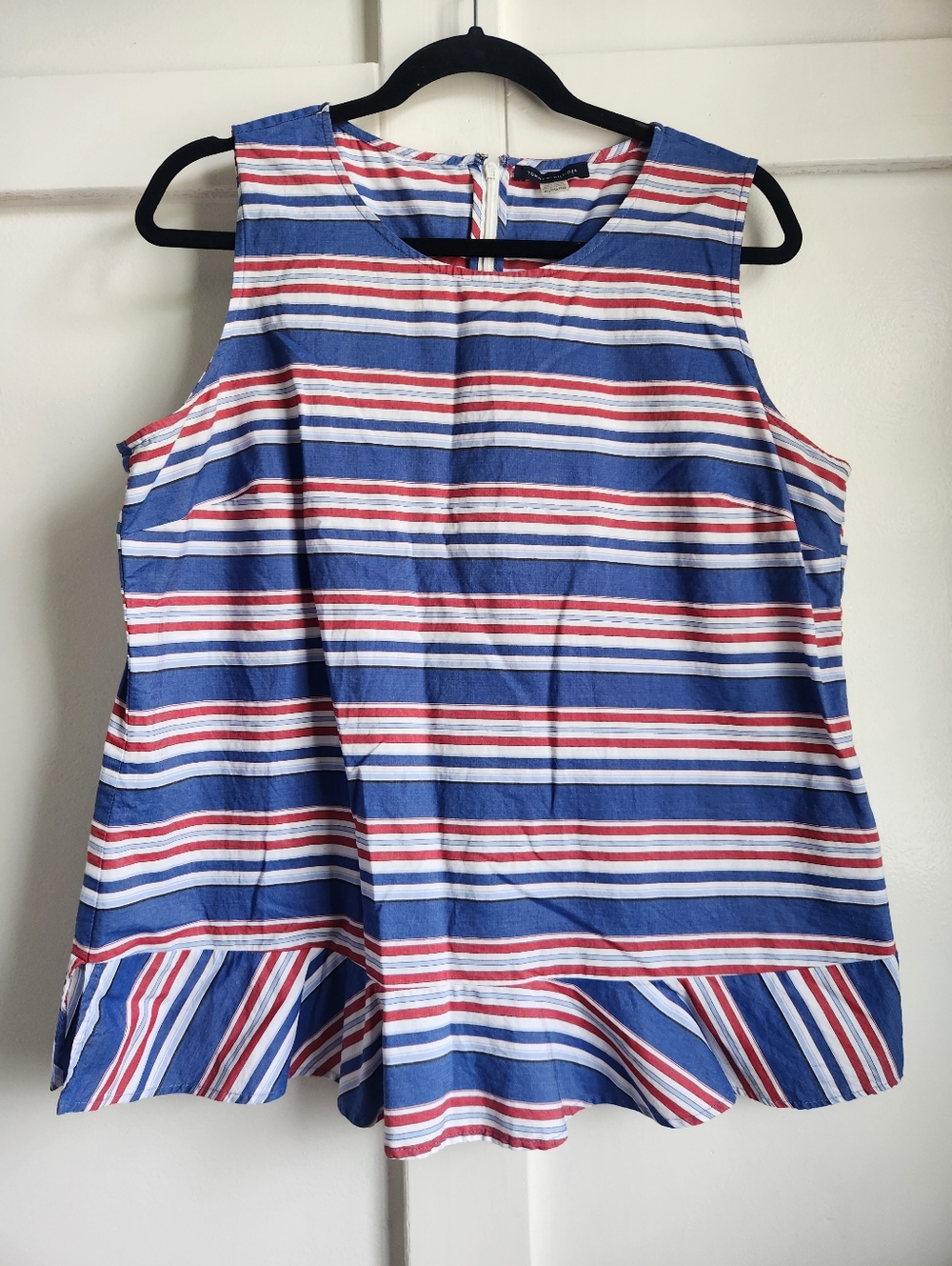 Tommy Hilfiger Striped Peplum Top |  Summer Blouse | Classic Americana